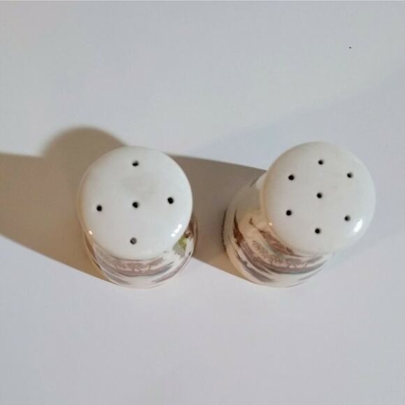 Nasco SAYONARA Salt & Pepper Shaker Vintage Village Boat Tree Japan - Picture 3 of 6